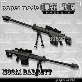 1:1 Barrett M82A1 Sniper Riffel Pistol Papir Model Våben Magasin 3D-Papercraft Gåder Toy images
