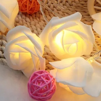 1,2 M Rose String Lys LED-Krans Kunstig Blomst kulørte Lamper til Valentine ' s Day Wedding Party juledekoration images