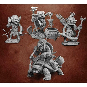 1/32 gamle fantasy-mandskab har 4 Harpiks figur Model kits Miniature gk Unassembly Umalet images
