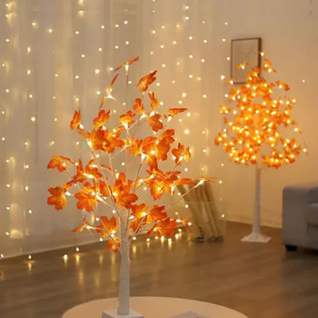 1 STK Batteri Maple Tree Lys bordlamper LED Nat Lys Til Hjemmet Soveværelse bryllupsfest Bar juledekoration images