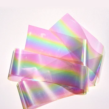 100cm Gradient Aurora Negle Folier, Papir Rainbow Transfer Folie Klistermærker Knuste Glas, Marmor Laser Nail Art Dekoration, Klistermærke images