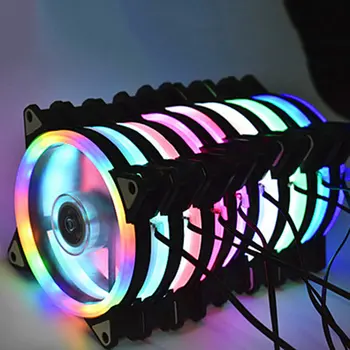 120mm PC Computer Sag Ventilator Køligere Justerbar RGB-Led-12V Mute Ventilador PWM RGB Sag Fans Justere Hastigheden Til Computer images