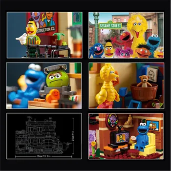 1367PCS Kreative tegnefilm gadebilledet serie Sesame Street bygning model toy 99908 børn mursten legetøj fødselsdag gave images
