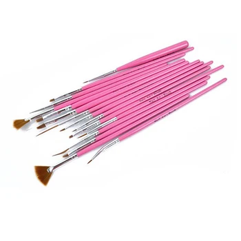 15 Stk Sæt Pink Nail Art Paint Dot Tegne Penne, Pensler til UV Gel DIY Dekoration Af Manicure Pen Tool Nail Art er let at bruge images