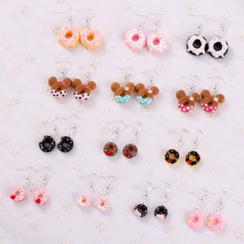 1pair Mode Håndværk Harpiks donut Drop Øreringe Til Kvinder, Japan/koreansk Mode Smykker Engros images