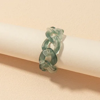 1PC 2021 Mode Farverige Gennemsigtige Akryl Harpiks Kæde Ringe Til Kvinder, Piger Årgang Geometriske Ringe Part Smykker Piger Gave images