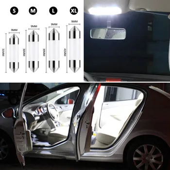 1PC Bilen Læsning lyskilde Hvid Nummerplade Lys 12V C5W COB Bil LED Pære 41mm 39mm 36mm 31mm læselampe images