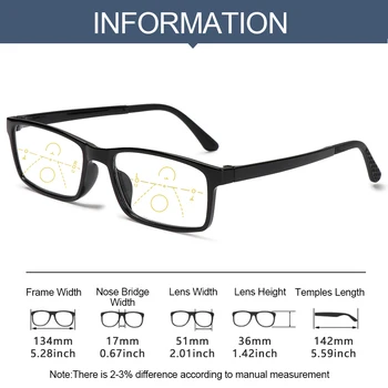 1PC Progressive Briller til Læsning Mænd Kvinder Multifokal Bifokale Anti Blå Lys Forstørrelsesglas Presbyopic Briller +1.0~+4.0 images