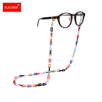 1stk Farverige Akryl Solbriller Kæde Smarte Dame Anti Slip Læsning Briller Ledningen Indehaveren Eyewears Nakke Rem Rem 72cm Ny images