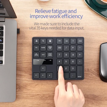 2,4 GHz Trådløse Numeriske Tastatur 35 Nøgler engelsk Version Air Mouse With Touchpad Håndholdte Arbejde for Regnskab Bærbar Tabletter images