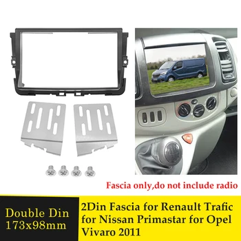 2 Din Radio Fascia Bil Genmontering Ramme Panelet, DVD-Afspiller Bezel sæt Til Renault Trafic For Opel Vivaro For Nissan Primastar 2011+ images