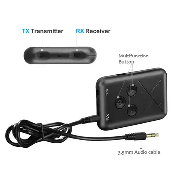 2-i-1 Bluetooth-5.0 Modtage Bil HIFI-Lyd Hovedtelefoner Sender 3,5 mm AUX-Stik Audio-Adapter til Bærbar Hovedtelefon Afsender images