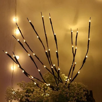 20 LED Willow Gren Lys Lampe Naturlig Høj Vase Filler Kvist Tændte Gren Gren Lys Bryllup Home Decor Lys Lampe images