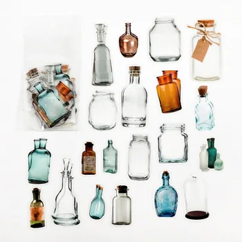 20 stk/Pakke Stor Størrelse med Klart Glas, Flasker Dekorative Klistermærker Håndbog Planner Dekoration images