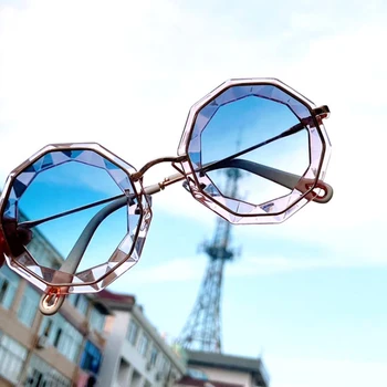2020 kvinders vintage briller Runde Gradient solbriller kvinde mode Uindfattede Luksus Designer Nuancer kvindelige Solbriller images