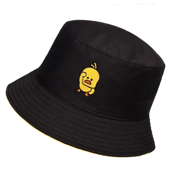 2020 ny Unisex casual mode hip hop sommer, sol beskyttelse folde fisker hatte lille gul and broderet bucket hat images