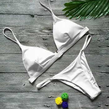 2021 Badetøj Damer Micro Blå badedragt Brazilian Bikini Sæt Bandage Lilla Lav Talje Mini-Badetøj til Kvinder To stykker Drop images