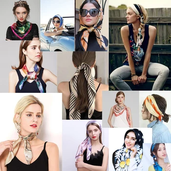 2021 Fashion Punkt Damer Luksus Satin Silke Tørklæde Women ' s Silke Tørklæde 70cm All-around Dekorative Tørklæde Neckscarf Fødselsdag Gave images