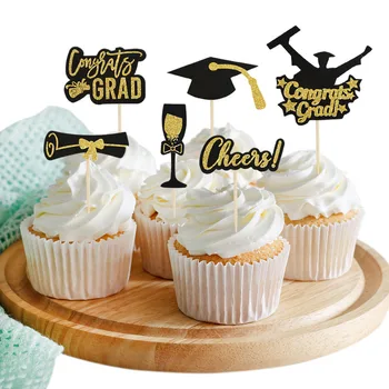 2021 Graduering Kage Topper Læge Hat Cupcake Topper Indpakningspapir Til Skolen Tillykke Graduering Part Kage Udsmykning Bagning Værktøj images
