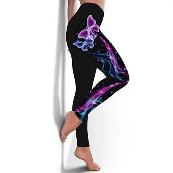 2021 Høj Talje Yoga Bukser Kvinder Fitness Sport Leggings 3D Printet Elastisk Fitness Træning Tights, S-5XL Kører Bukser Plus Størrelse images