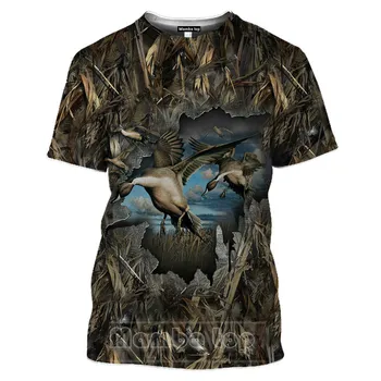 2021 Mænd ' s Nye Top Vildsvin T-shirt til Mænd Jungle Dyr Gråand 3D-Print Jagt Reed Camouflage T-shirt Pistol Skjult Hjorte Sjov images