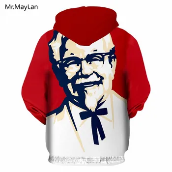 2021 nye 3D-print burger bedstefar print hoodie tyk hætteklædte jakke til kvinder og mænd Harajuku stil unisex hoodie jakke top images
