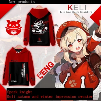 2021 nye spil Genshin Indvirkning KLEE mænds kreative anime cosplay tøj jakke digital udskrivning hooded sweater images