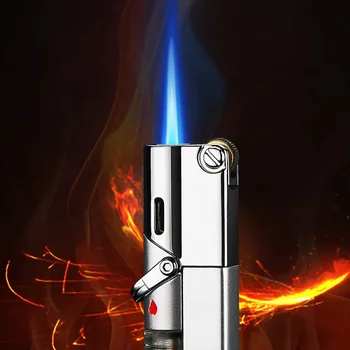2021 Strip Fakkel Jet Lighter Vindtæt Gas Vindue Metal Lettere Oppustelige Butan 1300 C-Cigaret, Cigar Lighter Gadgets For Mænd images
