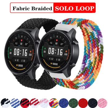 20mm 22mm nylon strop Til xiaomi mi farve haylou ls02 band Flettet Solo Loop smartwatch-armbånd armbånd til haylou ls02 images