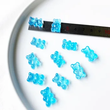 20pcs Blanding af Farver, Sød Slikkepind Slik Mini Nail Art Dekorationer 3D Jelly Gummy Bear Søm Charms Tegnefilm DIY Manicure Tilbehør images