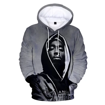 2PAC Hættetrøjer Rapper Tupac 3D-Print Mænd Kvinder Sweatshirt Hoodie Casual Mode Pullover Hip Hop Streetwear Toppe Pels Unisex Hoody images