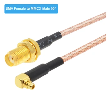 2STK/masse Lige MMCX Mand til RP-SMA Kvindelige 90 Graders RG316 Pigtail FPV Antenne Adapter RF Coax-Extension Kabel-5CM-10M images
