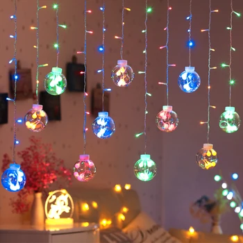 3,5 M LED-Stjernede Gardin String Lys julelys 220V Fe Lys Udendørs Indendørs Krans Til Fest, Bryllup, Ferie De images