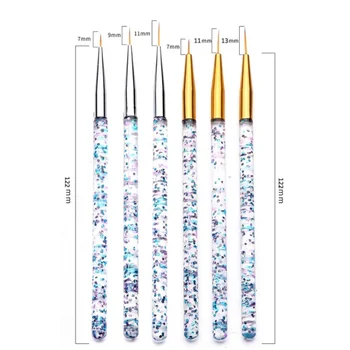 3 Stk Akryl fransk Stribe Nail Art Liner Pensel Sæt 3D-Tips Manicure Ultra-tynd Linje Tegning Pen UV Gel Pensler, Maling Værktøjer images