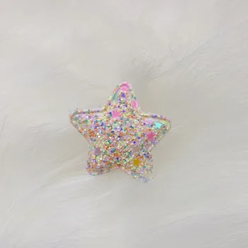 30stk/MASSE 3,5 CM Glitter Shiny Star Polstret Pynt Til DIY Håndlavet Børn Hair Clip-Tilbehør Patches images