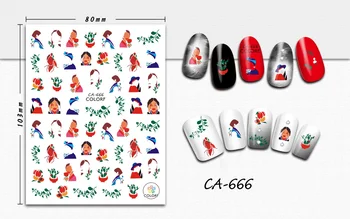 3D Negle Sticker Kvinde Blomst Græs Design Stickers til Negle Manicure Mærkat Decals Dekoration Søm Kunst Mærkat Tilbehør images