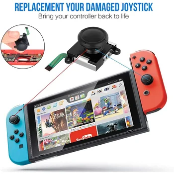 3D Udskiftning af Joystick-Analoge Thumb Stick til Nintendo Skifte/Joy-Con Controller Omfatter Tri-Wing Skruetrækker Værktøj Tilbehør images