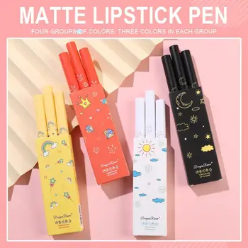 3pcs Mat Læift Pen Varig Vandtæt Multi-farver Lip Kosmetik Lip Tint Makeup Kvinders Kvindelige Makeup, Læift images
