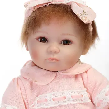 40cm Tæt Øjne Baby Dukke Silikone Vinyl Baby Doll Håndlavet Sød Realistisk lille Barn Nyfødte Baby Doll Spille Legetøj Børn images
