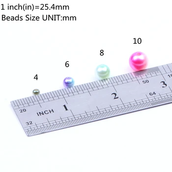 4mm 500pcs Rainbow Flerfarvet ABS Efterligning Pearl Perler, Runde Løse Perler DIY Halskæde&Armbånd Smykker Håndværk Tilbehør Gør images