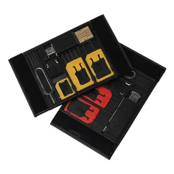 5 i 1 Universal Mini SIM-Kort Adapter Opbevaring Tilfælde, Kits Til Nano Micro SIM-Kort TF Hukommelseskort Læser images