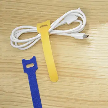 50stk T-type Velcro Kabel-Tie Wire Genanvendelige Ledningen Arrangør Wire 15*1.2 cm Farverige Computer Data Kabel, strømkabel Binde Stropper images
