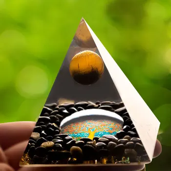 60mm Håndlavet Pyramide Ametyst Krystal Kugle Med Ametyst Naturlige Cristal Sten Energi Healing Reiki Chakra Multiplikator Levering images