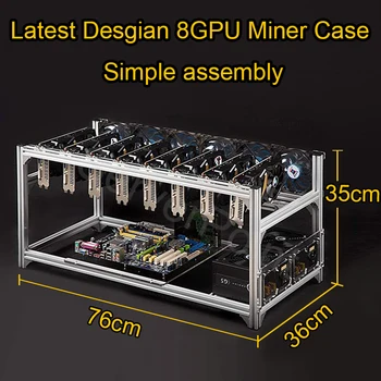 8 GPU VEDDHA V3C V3D Aluminium, Stabelbar Open Air Bitcon Ethereum Miner Minedrift Rig Rack Case Computer Tower ETH Miner Ramme Rig images