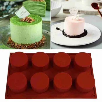 8 Huller Silikone Formen Runde Form, Kage, Chokolade, Forme Dekorere Muffin Jelly Cupcake Wienerbrød, Kage Sæbe Af at Bage Forme E4X1 images