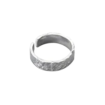 925 Sterling Sølv Charmerende Uregelmæssige Kæde Geometriske Ringe Guld Åbne Ringe Til Kvinder, Mænd Smalle Guld Part Gaver Tilbehør images