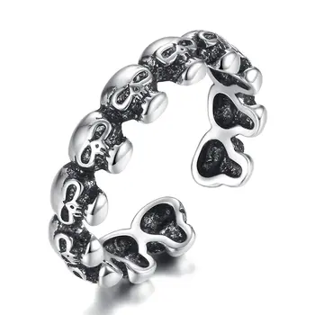 925 Sterling Sølv Ring Mode Kvinde Smykker Retro Enkel Thai Sølv Justerbar Oprindelige Kraniet Hot Salg Ny Ring images