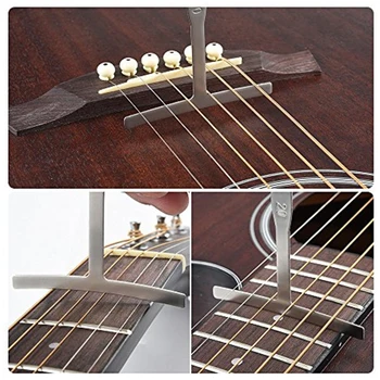 9pcs Reparation Bass String Rustfrit Stål Luthier Guitar Måle Tilbehør Builder Måle T-Form Understring Radius Justere Værktøjer images