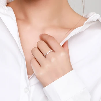 Ailmay Geometriske Uregelmæssig Form Finger Ringe Simpel Linje for Kvinder Stabelbare Ringe 925 Sterling Sølv Mode Smykker images