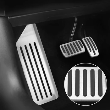 Aluminium legering fodpedal Til Tesla Model 3 Resten Pedal Puder Dække Accelerator Gas bremsepedalen Bil Styling images